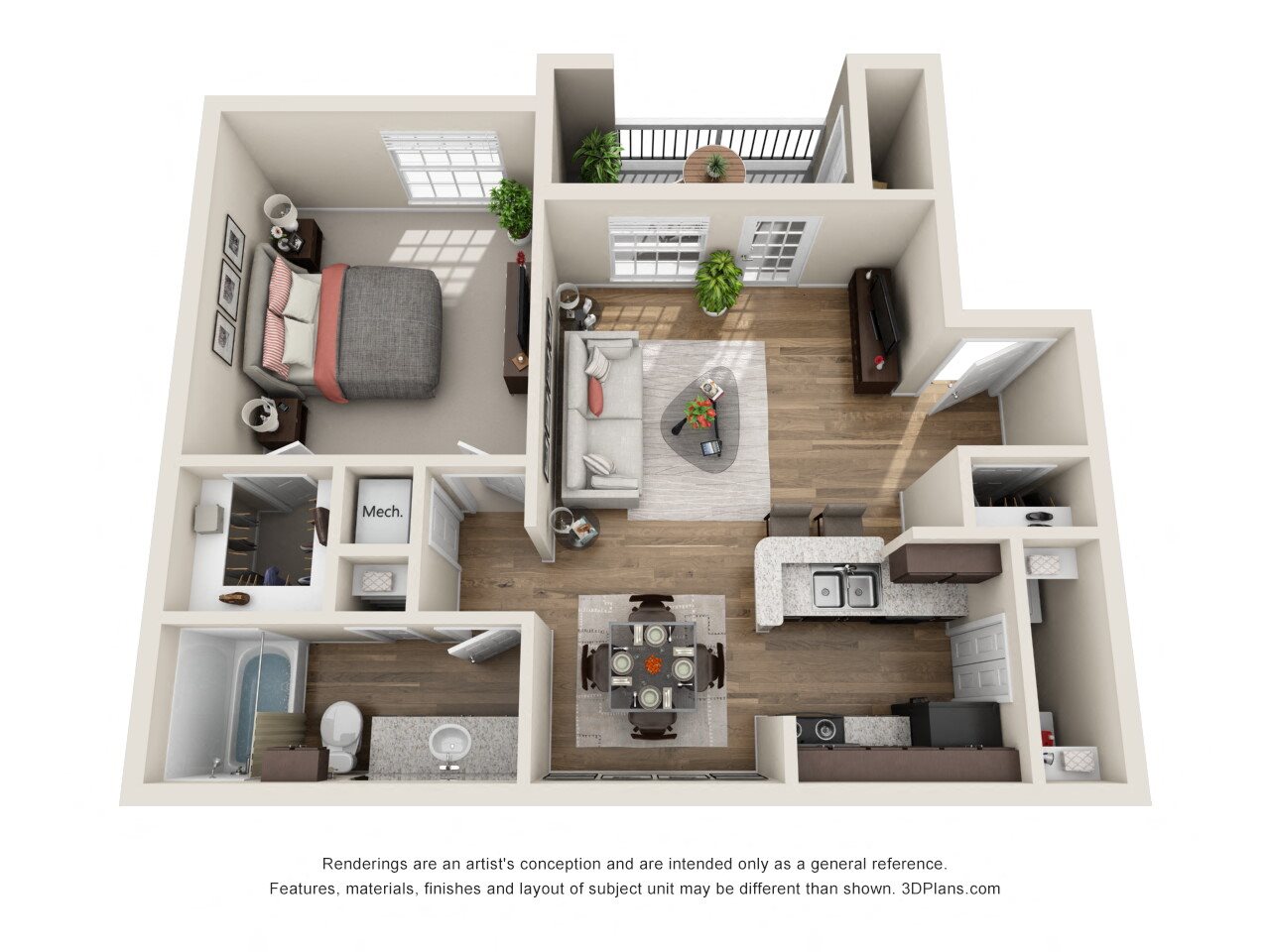 One Bedroom A Floor Plan 1